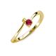 3 - Lucie 4.10 mm Bold Round Yellow Sapphire and Ruby 2 Stone Promise Ring 