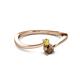 2 - Lucie 4.10 mm Bold Round Yellow Sapphire and Smoky Quartz 2 Stone Promise Ring 
