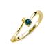 3 - Lucie 4.10 mm Bold Round Yellow Sapphire and Blue Diamond 2 Stone Promise Ring 