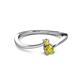 2 - Lucie 4.10 mm Bold Round Yellow Sapphire and Yellow Diamond 2 Stone Promise Ring 