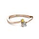 2 - Lucie 4.10 mm Bold Round Yellow Sapphire and Diamond 2 Stone Promise Ring 