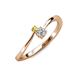 3 - Lucie 4.10 mm Bold Round Yellow Sapphire and Diamond 2 Stone Promise Ring 
