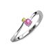 3 - Lucie 4.10 mm Bold Round Yellow and Pink Sapphire 2 Stone Promise Ring 