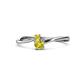 1 - Lucie 4.10 mm Bold Round Yellow Sapphire and Yellow Diamond 2 Stone Promise Ring 