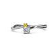 1 - Lucie 4.10 mm Bold Round Yellow Sapphire and Diamond 2 Stone Promise Ring 