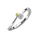 3 - Lucie 4.10 mm Bold Round Yellow Sapphire and Diamond 2 Stone Promise Ring 
