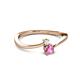 2 - Lucie 4.10 mm Bold Round White and Pink Sapphire 2 Stone Promise Ring 
