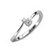 3 - Lucie 4.10 mm Bold Round White Sapphire and Lab Grown Diamond 2 Stone Promise Ring 