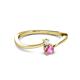 2 - Lucie 4.10 mm Bold Round White and Pink Sapphire 2 Stone Promise Ring 