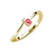 3 - Lucie 4.10 mm Bold Round White Sapphire and Pink Tourmaline 2 Stone Promise Ring 