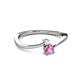 2 - Lucie 4.10 mm Bold Round White and Pink Sapphire 2 Stone Promise Ring 