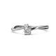 1 - Lucie 4.10 mm Bold Round White Sapphire and Diamond 2 Stone Promise Ring 