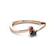 2 - Lucie 4.10 mm Bold Round Ruby and Black Diamond 2 Stone Promise Ring 