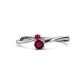 1 - Lucie 4.10 mm Bold Round Ruby and Rhodolite Garnet 2 Stone Promise Ring 