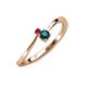 3 - Lucie 4.10 mm Bold Round Ruby and London Blue Topaz 2 Stone Promise Ring 