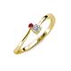 3 - Lucie 4.10 mm Bold Round Ruby and Diamond 2 Stone Promise Ring 