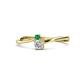 1 - Lucie 4.10 mm Bold Round Emerald and Lab Grown Diamond 2 Stone Promise Ring 