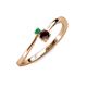 3 - Lucie 4.10 mm Bold Round Emerald and Red Garnet 2 Stone Promise Ring 