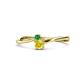 1 - Lucie 4.10 mm Bold Round Emerald and Yellow Sapphire 2 Stone Promise Ring 
