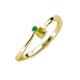 3 - Lucie 4.10 mm Bold Round Emerald and Yellow Diamond 2 Stone Promise Ring 