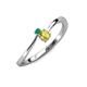 3 - Lucie 4.10 mm Bold Round Emerald and Yellow Sapphire 2 Stone Promise Ring 