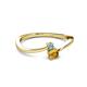 2 - Lucie 4.10 mm Bold Round Aquamarine and Citrine 2 Stone Promise Ring 