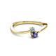 2 - Lucie 4.10 mm Bold Round Aquamarine and Iolite 2 Stone Promise Ring 