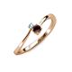 3 - Lucie 4.10 mm Bold Round Aquamarine and Red Garnet 2 Stone Promise Ring 
