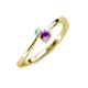 3 - Lucie 4.10 mm Bold Round Aquamarine and Amethyst 2 Stone Promise Ring 