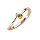 3 - Lucie 4.10 mm Bold Round Aquamarine and Citrine 2 Stone Promise Ring 