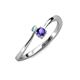 3 - Lucie 4.10 mm Bold Round Aquamarine and Iolite 2 Stone Promise Ring 