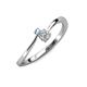 3 - Lucie 4.10 mm Bold Round Aquamarine and Lab Grown Diamond 2 Stone Promise Ring 