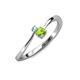 3 - Lucie 4.10 mm Bold Round Aquamarine and Peridot 2 Stone Promise Ring 