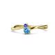 1 - Lucie 4.10 mm Bold Round Tanzanite and Blue Topaz 2 Stone Promise Ring 