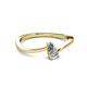 2 - Lucie 4.10 mm Bold Round Tanzanite and Lab Grown Diamond 2 Stone Promise Ring 
