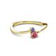 2 - Lucie 4.10 mm Bold Round Tanzanite and Rhodolite Garnet 2 Stone Promise Ring 