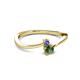 2 - Lucie 4.10 mm Bold Round Tanzanite and Lab Created Alexandrite 2 Stone Promise Ring 
