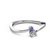 2 - Lucie 4.10 mm Bold Round Tanzanite and Lab Grown Diamond 2 Stone Promise Ring 