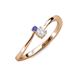 3 - Lucie 4.10 mm Bold Round Tanzanite and White Sapphire 2 Stone Promise Ring 