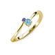 3 - Lucie 4.10 mm Bold Round Tanzanite and Blue Topaz 2 Stone Promise Ring 