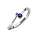3 - Lucie 4.10 mm Bold Round Tanzanite and Blue Sapphire 2 Stone Promise Ring 