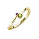 3 - Lucie 4.10 mm Bold Round Amethyst and Peridot 2 Stone Promise Ring 