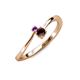 3 - Lucie 4.10 mm Bold Round Amethyst and Red Garnet 2 Stone Promise Ring 