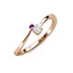 3 - Lucie 4.10 mm Bold Round Amethyst and White Sapphire 2 Stone Promise Ring 