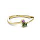 2 - Lucie 4.10 mm Bold Round Amethyst and Lab Created Alexandrite 2 Stone Promise Ring 