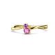 1 - Lucie 4.10 mm Bold Round Amethyst and Pink Sapphire 2 Stone Promise Ring 