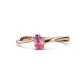 1 - Lucie 4.10 mm Bold Round Amethyst and Pink Tourmaline 2 Stone Promise Ring 