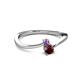 2 - Lucie 4.10 mm Bold Round Amethyst and Red Garnet 2 Stone Promise Ring 