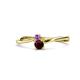 1 - Lucie 4.10 mm Bold Round Amethyst and Red Garnet 2 Stone Promise Ring 
