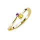 3 - Lucie 4.10 mm Bold Round Amethyst and Yellow Sapphire 2 Stone Promise Ring 